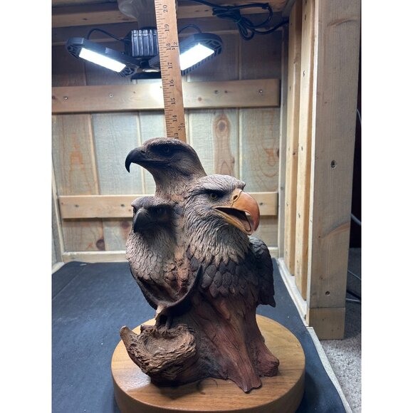 Neil J. Rose 1996 Limited Edition Sculpture "Birds Of Prey" Three Bald Eagles - Picture 11 of 12